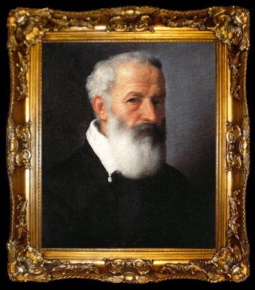 framed  MORONI, Giovanni Battista Portrait of an Old Man, ta009-2
